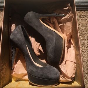 MIU MIU Gray Suede Heels